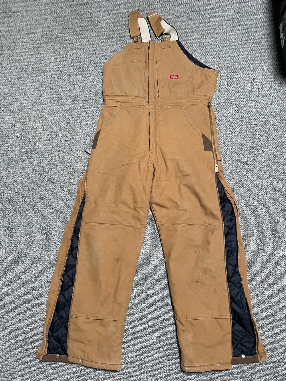 Dickies Tan Work insulated Bib Overalls